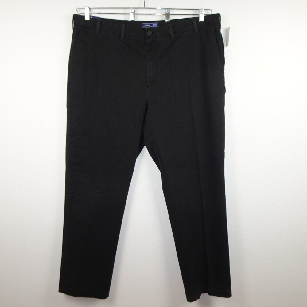 Izod Chino Pants Big Men's Size 48x34 Black Stretch Waistband Performance